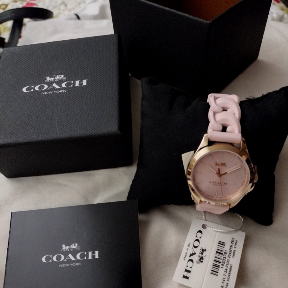 Coach Watch  Pink Brand NIB Water Resistant to 99ft